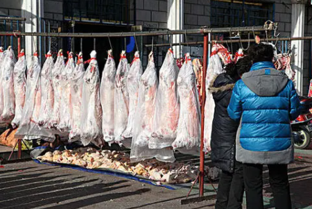羊肉市场,挑选羊肉